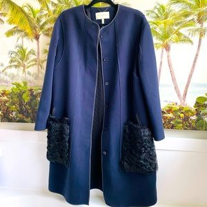 BCBG real fur coat runway